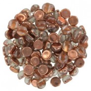 Cuentas de vidrio Czech Cabuchones 2 agujeros 6mm - Crystal Underlit Peach